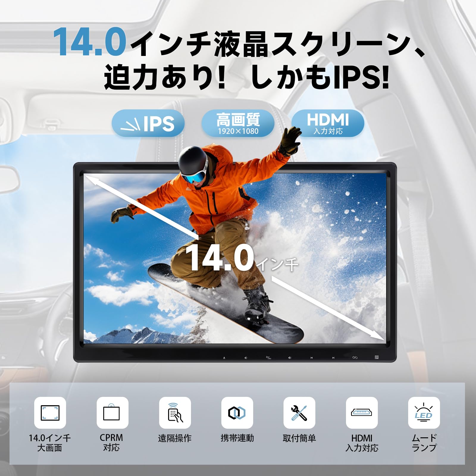 Amazon.co.jp: 【2025新登場】 SAKUKA ヘッドレストモニター 14