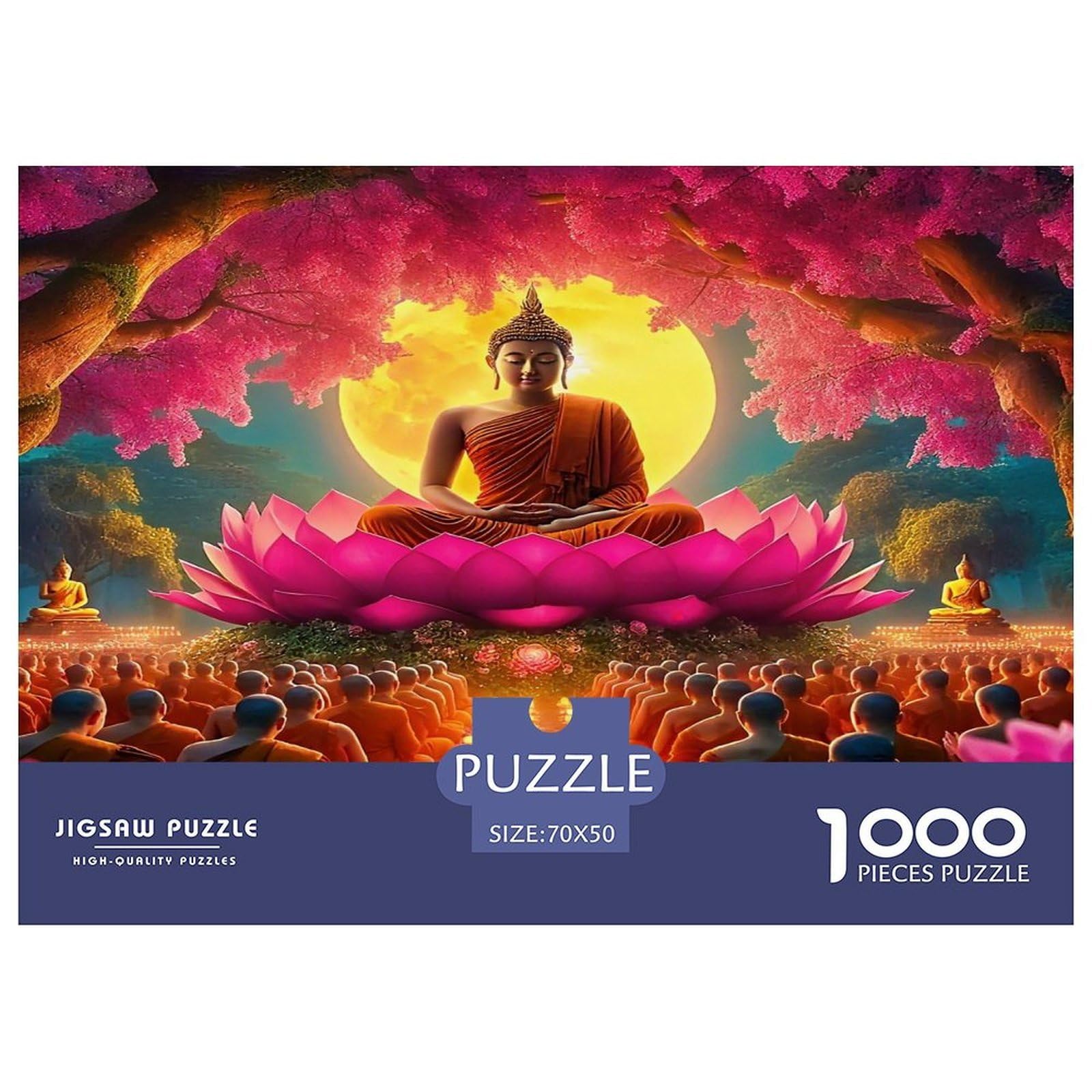 Puzzle para adultos de 1000 piezas: Buda zen sobre loto, un rompecabezas de 70x50 cm 8