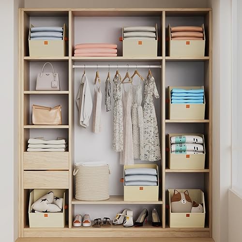 Miniatura 2 de Cubos de almacenamiento de tela para armario, paquete de 6 cubos cuadrados de almacenamiento con doble asa para ropa, toallas, juguetes, cubos