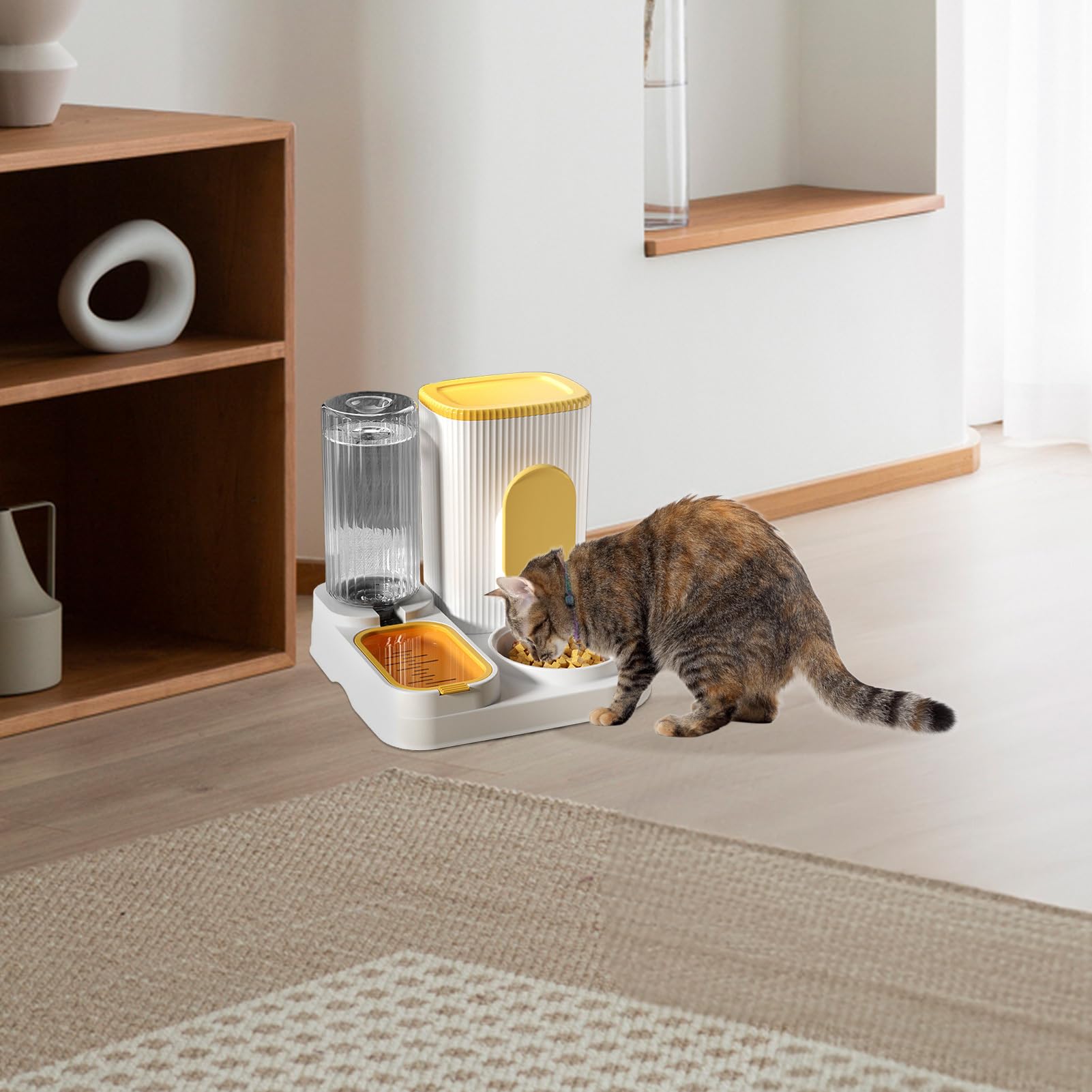 Alimentatore automatico per gatti, forniture per animali domestici | ampia capacità a secco per alimenti, rimovibile con per animali, 10,83 x 10,71 x 10,24 pollici