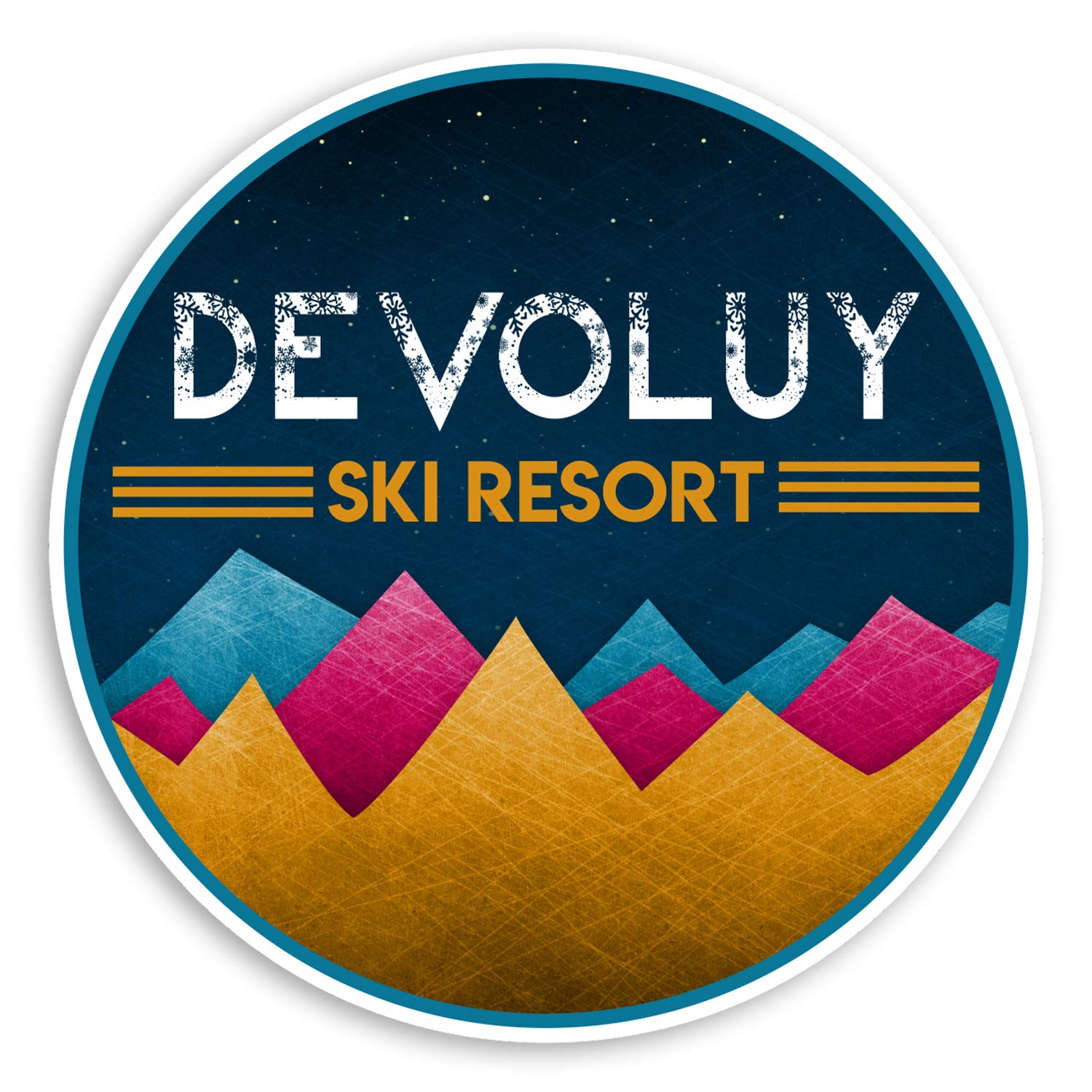 Destination Vinyl Ltd Multi 2 X 10Cm Devoluy France Vinyl Stickers - Ski Resort Luggage Sticker #31430 (10Cm Wide)