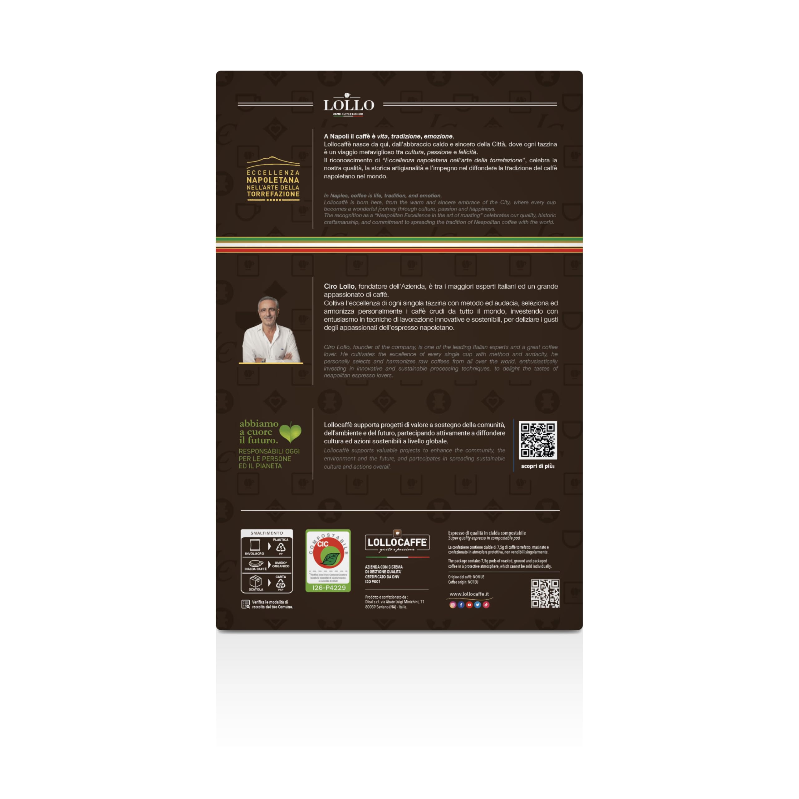 Caffe Lollo - Lote de 600 cápsulas compatibles de café mezcla clásica, 44 cm de diámetro