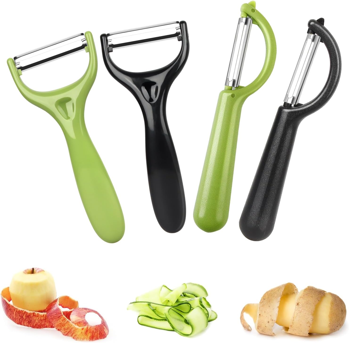 Sparschäler Set 2-teilig - Edelstahl Mit Holzgriff Universal