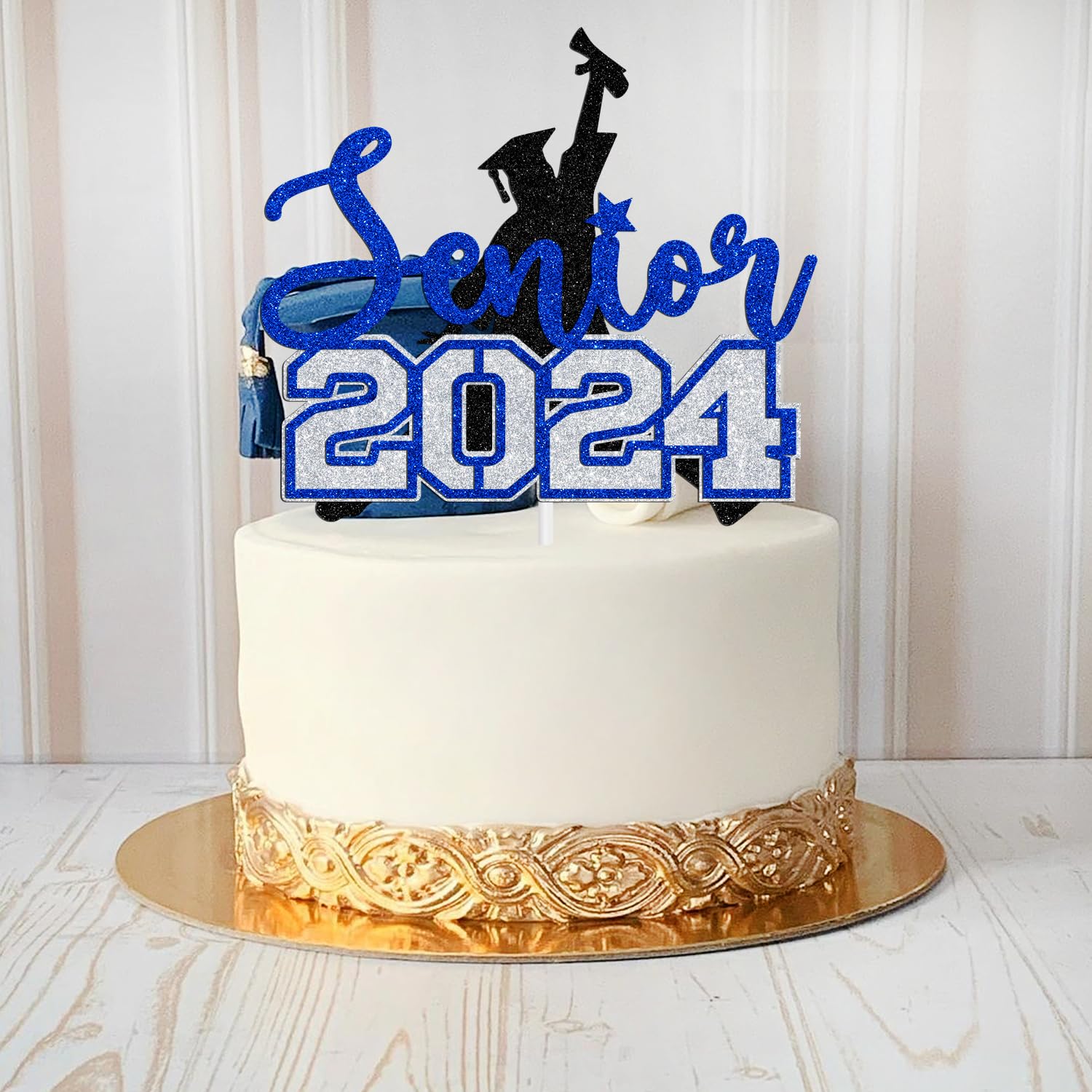 Gyufise 1 Decoración De Pastel De Graduación Azul 2024 De Felicitaciones  Para Tartas De Graduación 2024,, image size:1500x1500