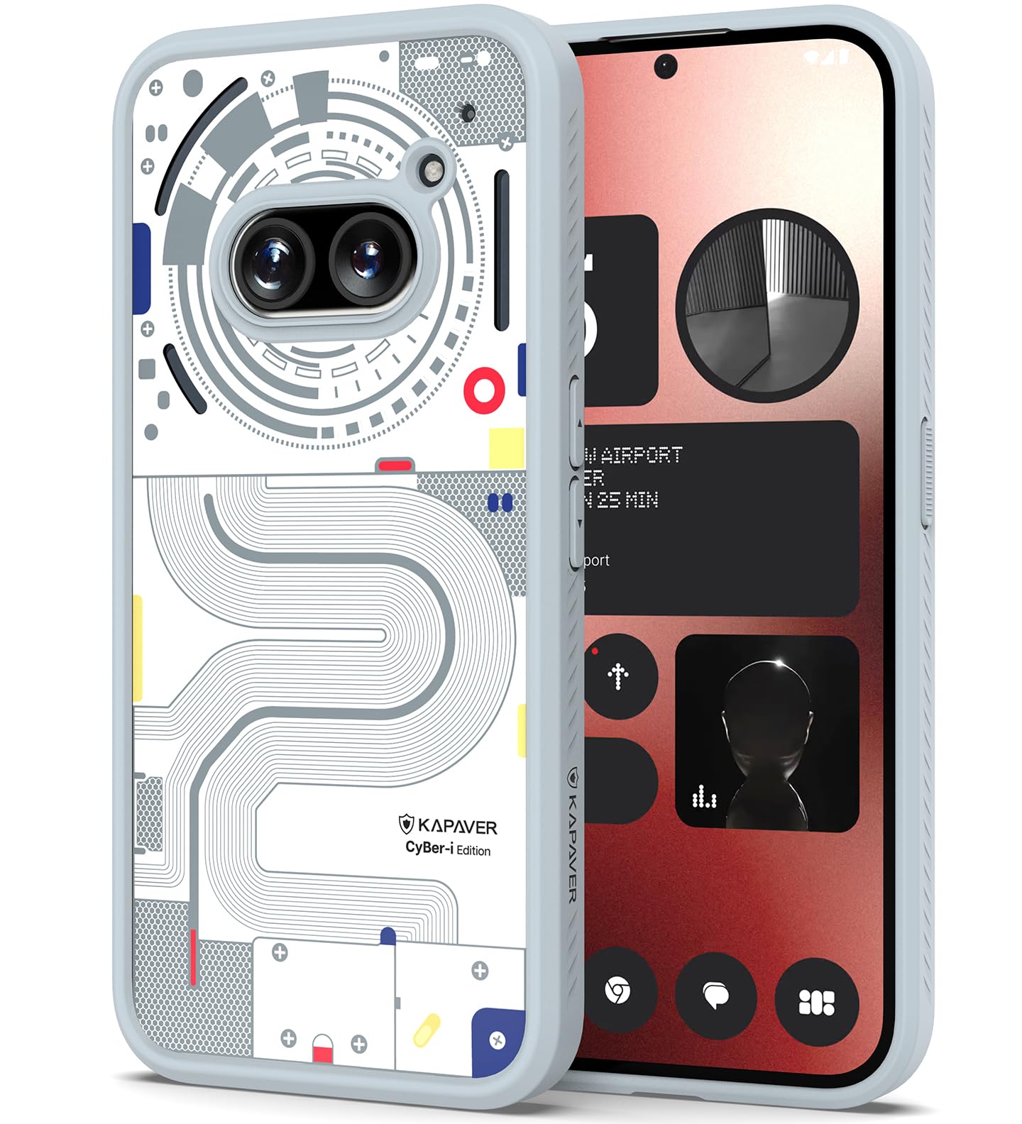 KAPAVER Impulse series Desginer Back Cover Case for Nothing Phone 2a 5G (Cyber-i Community Editon-Gray)