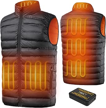 [LABEWVI] 電熱ベスト ヒーターベスト ダウンベスト 【2024新型7.4V/25000ｍAｈ】 バッテリー搭載 速暖 3段階温度調節 最大65℃発熱 前後独立温度設定 超軽量 洗濯可 男女兼用