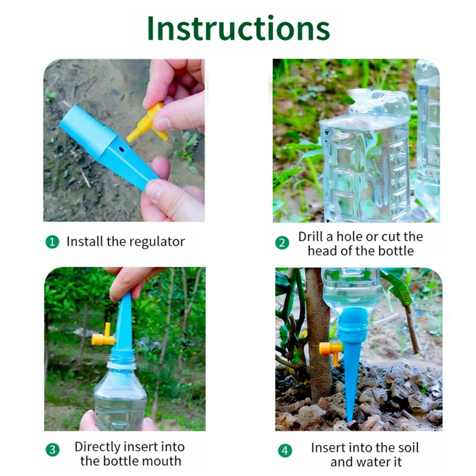 Arrosage Goutte à Goutte Universel Système Automatique Intérieur Extérieur avec Vannes de Régulation Jardin 10 Pièces