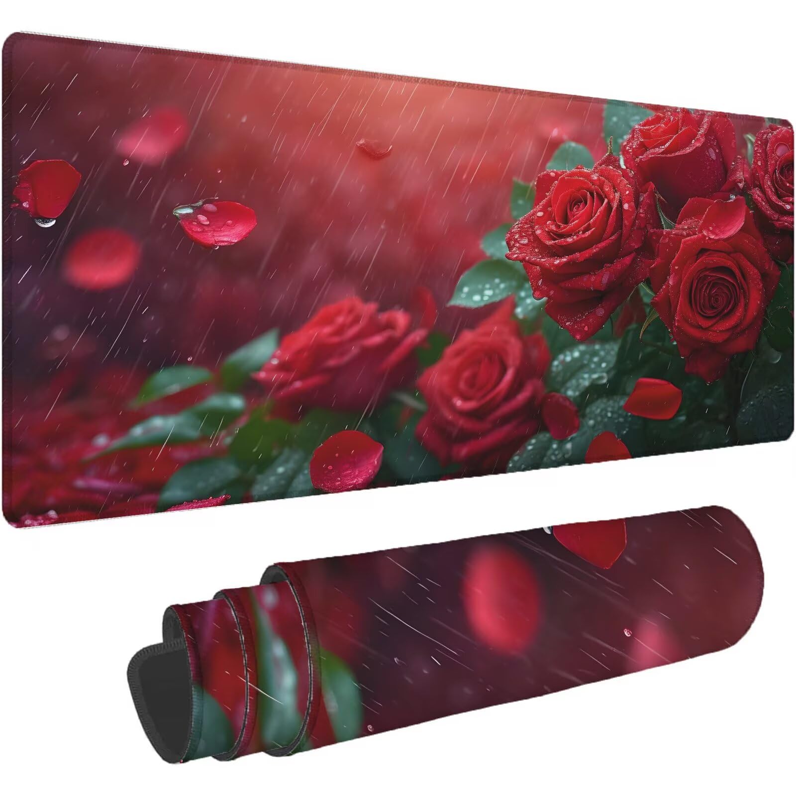 Podkładka pod mysz bordowa XXL 1400 x 700 mm mata biurkowa różowa podkładka pod mysz jednoczęściowa antypoślizgowa gumowa podstawa krawędzie akcesoria biurowe praca szyta mysz do komputera