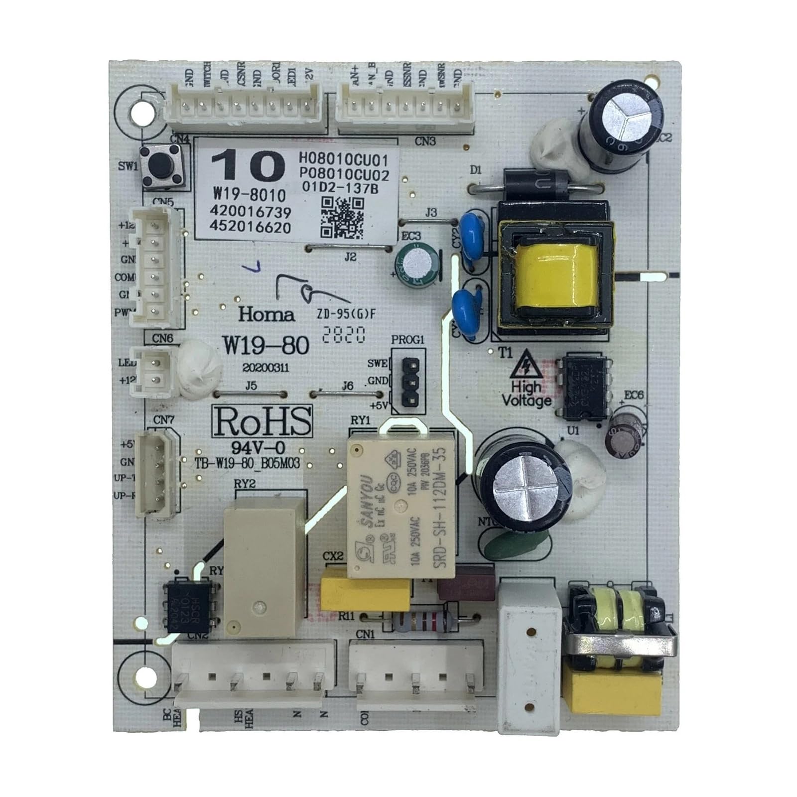 Carte de circuit imprimé pour réfrigérateur avec carte contrôle puissance W19-80