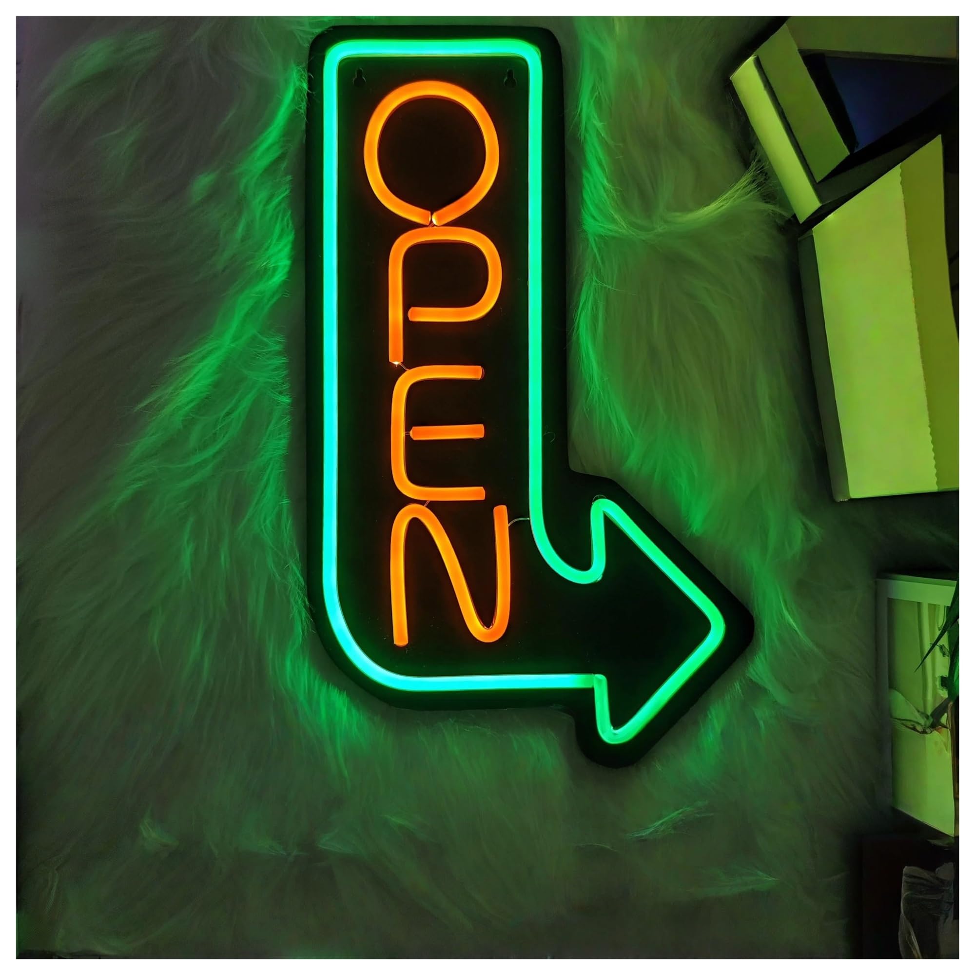 Shouxi B Sign Lamp Neon Commercial Open Sign, Powered Y Us With A Switch, For Glass Doors, Flower Shops, Ars, Salons 24.5Cmx42.5cm(B)