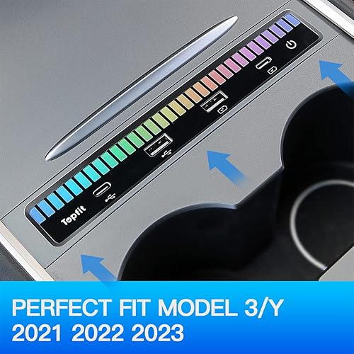 Miniatura 2 de Topfit Para Tesla Modelo 3 Y Hub USB compatible con estación de acoplamiento de consola central sensor inteligente Hub USB para Tesla Modelo 3 Y