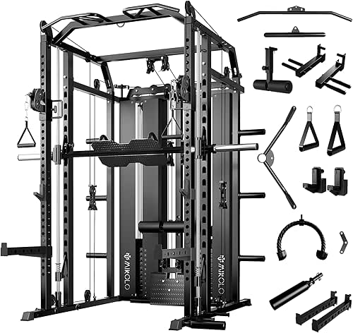 Mikolo Smith Machine with Weight Stack, Power Cage Home Gym