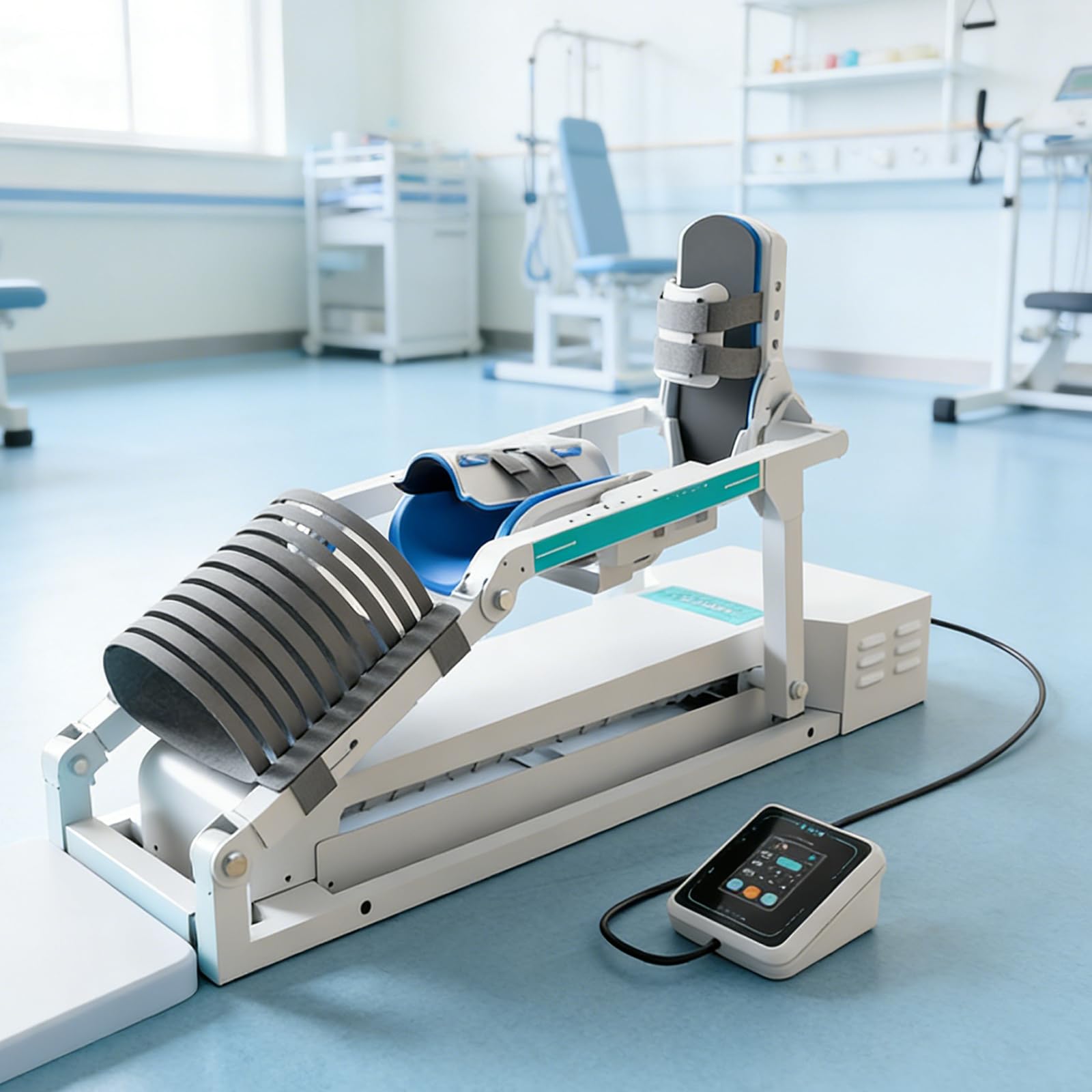 Macchina CPM per Riabilitazione del Ginocchio, Allunga Gambe Regolabile 0-140°, Terapia a Movimento Reciproco per Recupero Post-Operatorio, Alleviamento della Rigidità ed Esercizio a Casa white