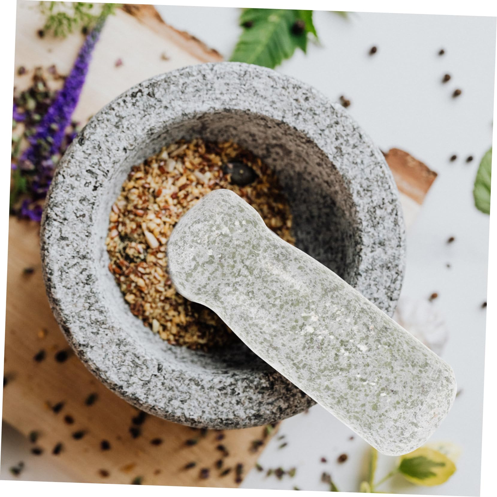 Cabilock Manual Grinding Rods Stone Pestle for Herbs Garlic Medicine Kitchen Pestle