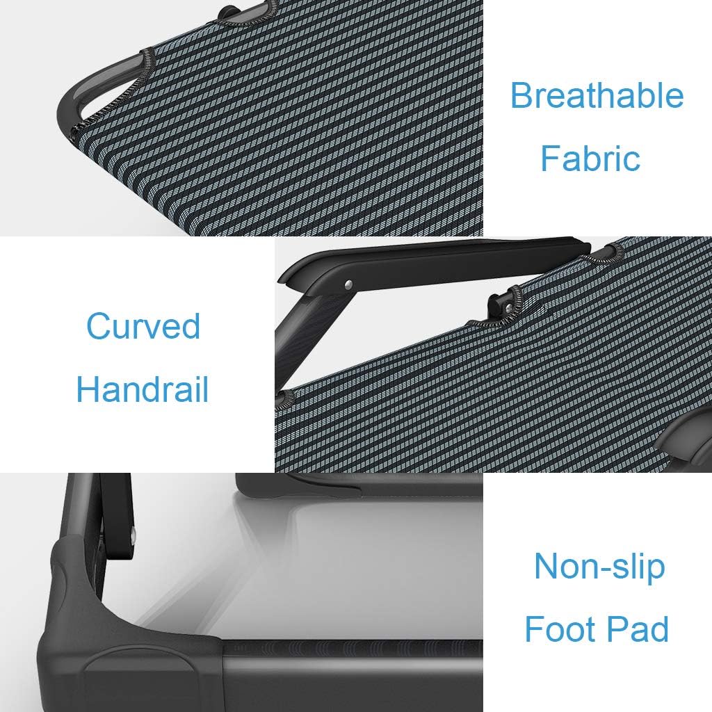 Garden Chair - Blue Cushion Sun Lounger Recliner Chairs Folding Zero Gravity Chairs Garden Outdoor Reclining Chair for Outdoor Patio, Camping, Beach, Deck