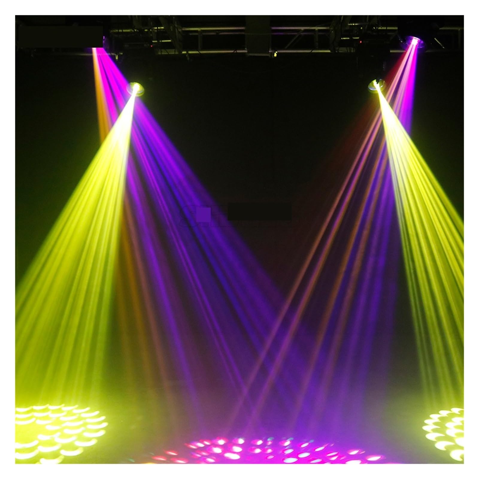 Luz de escenario para DJ, 1 bombilla de haz de 350 W, cabezal móvil, iluminación con 8 + 16 + 24 prismas, efecto escarcha for DJ, discotecas, bodas, bares, conciertos y teatros Luces ascendentes para
