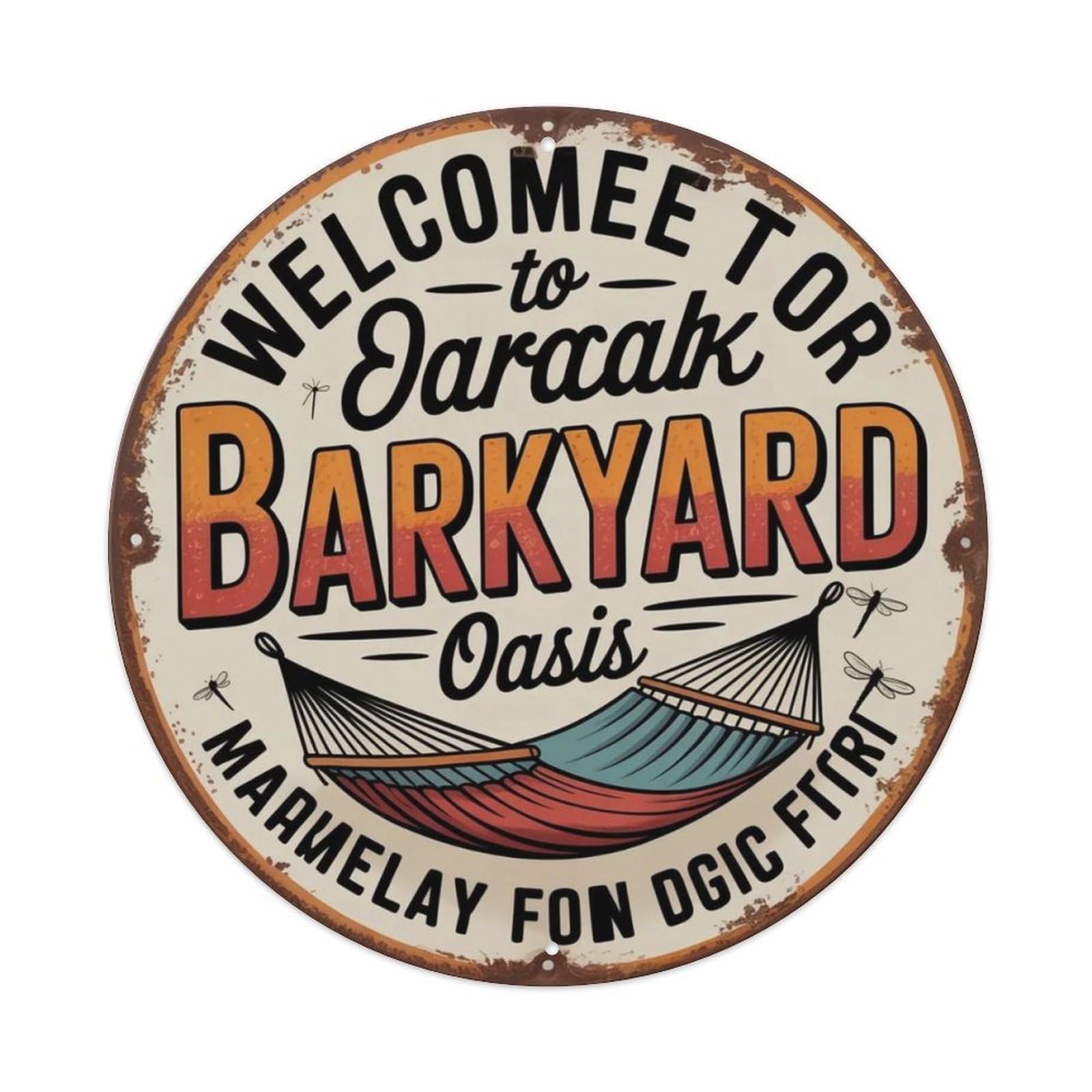 Backyard Oasis Metal Tin Sign Plaque