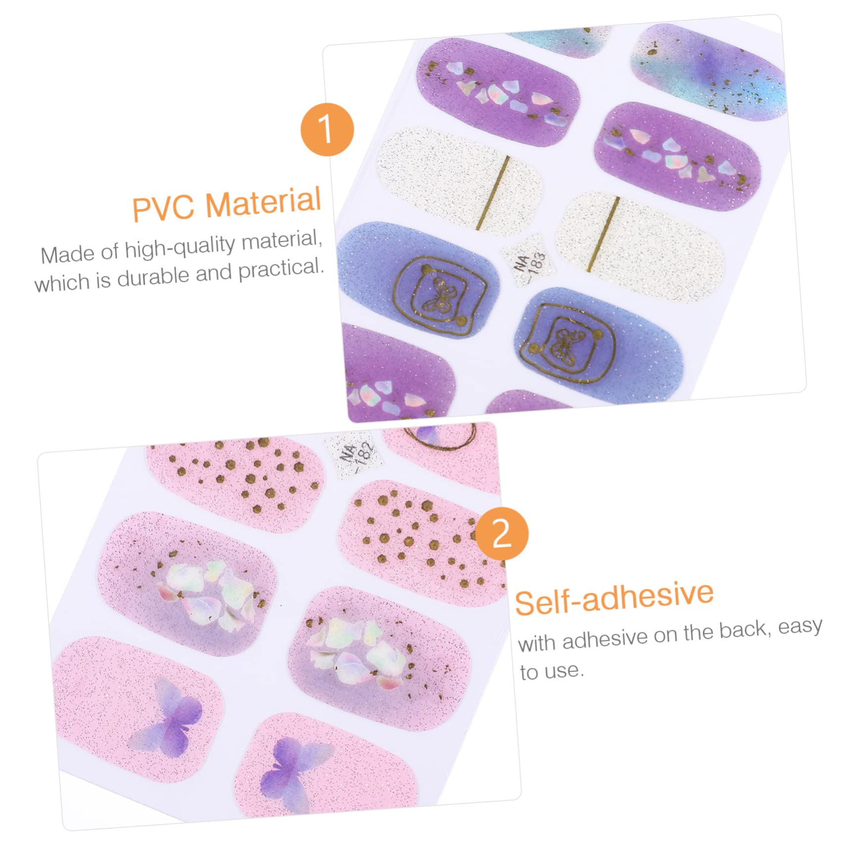 Healvian 5sets Adesivi Per Unghie Gradiente Di Decorazioni Per Unghie Autoadesive Facili Da Applicare e Rimuovere Design Elegante e Delicato Per Manicure Fai Te