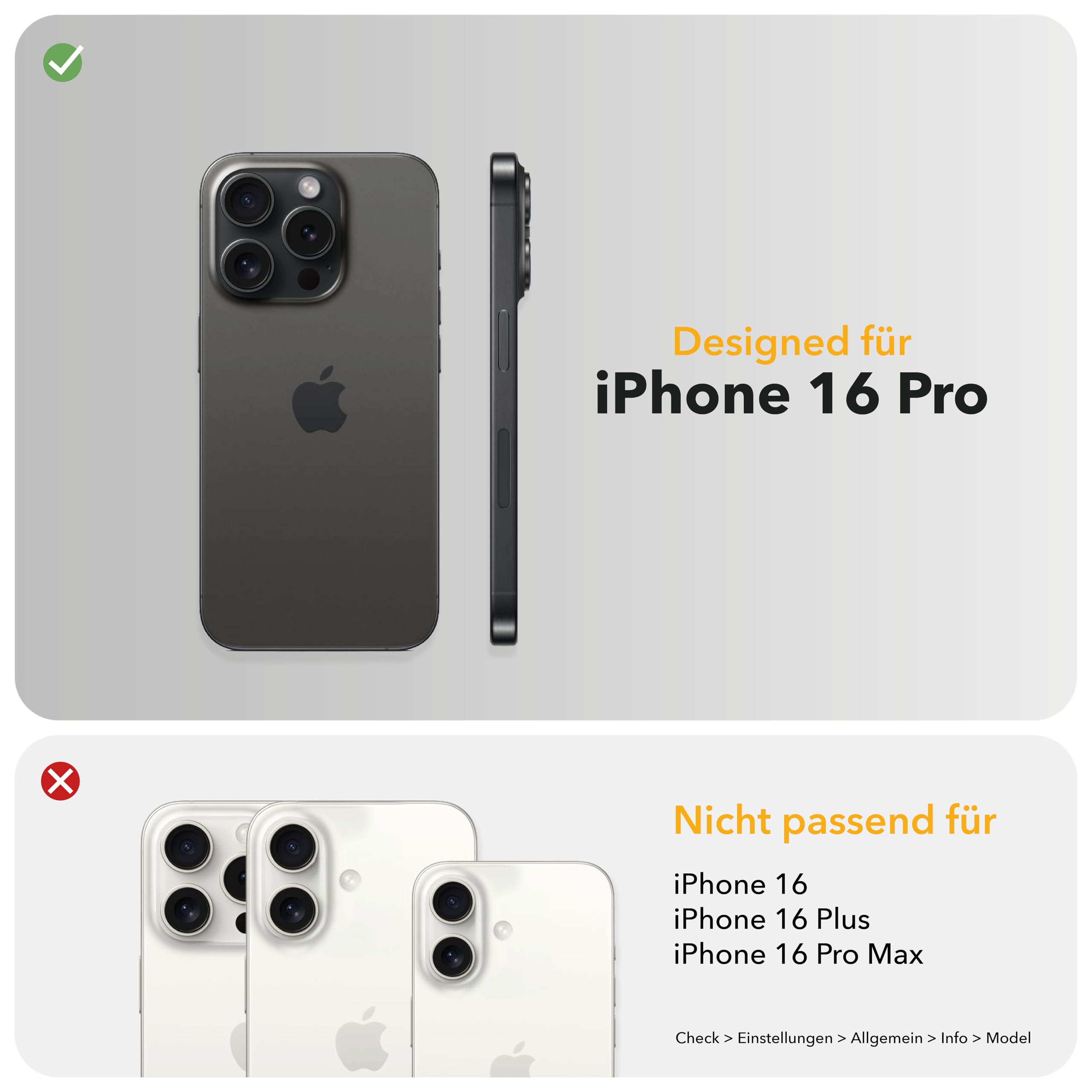Woodcessories - Magnetisches Bumper Case für iPhone 16 Pro kompatibel mit MagSafe, Hülle mit Magnet aus Stein, Camo Grau