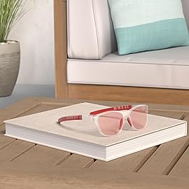 MEETSUN Polarized Sports Sunglasses for Women Men Driving Running Cycling Fishing Sun Glasses UV400 Protection Transparent Frame-Red Mirror Lens