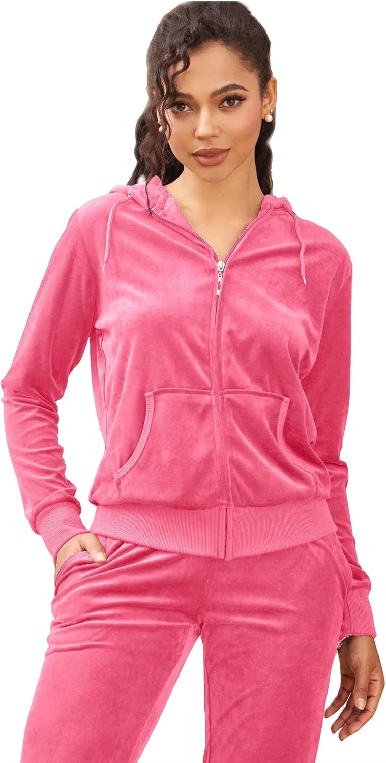 LeeHanTon Track Suits for Women Velour Tracksuit 2 Piece Outfits Set Jogging Sweatsuits Soft Sports Sweat Suit Pants - Image 3
