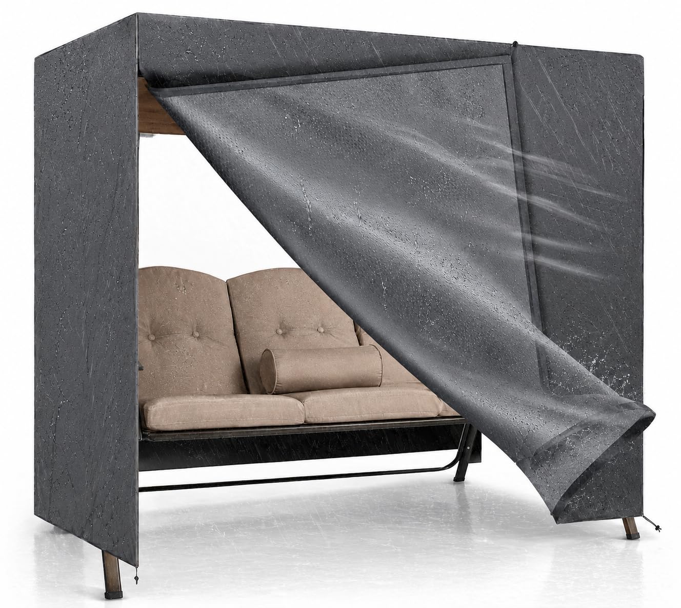 Bâche pour balancelle de jardin 2,3,4 places, 210 x 150 x 150 cm, housse imperméable à l'eau, coupe-vent et protection UV – Housse de protection indéchirable (1)