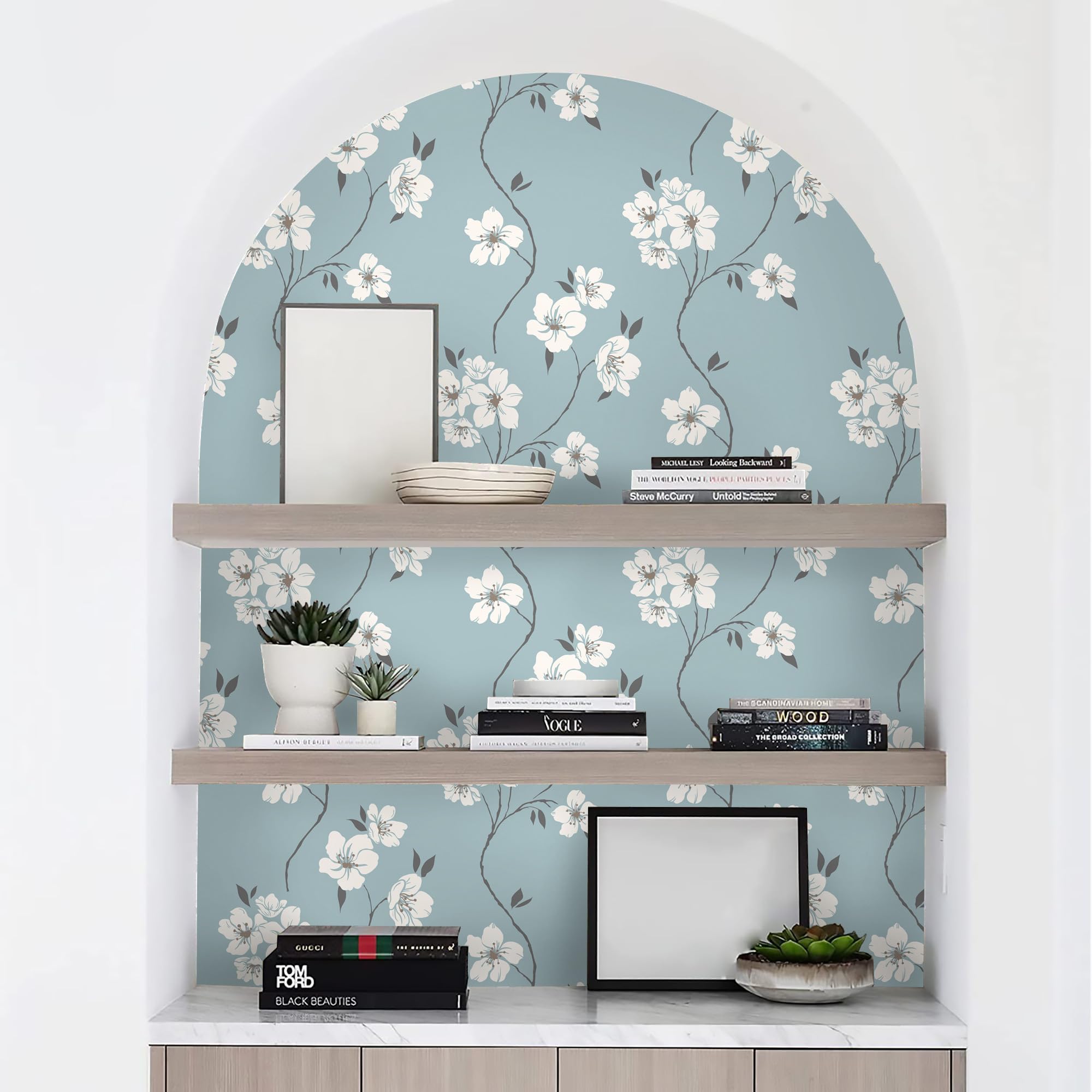 Carta Da Parati Autoadesiva Timeet - Rosa/bianco, Motivo Floreale Vintage, 44x300 Cm - Foto 13