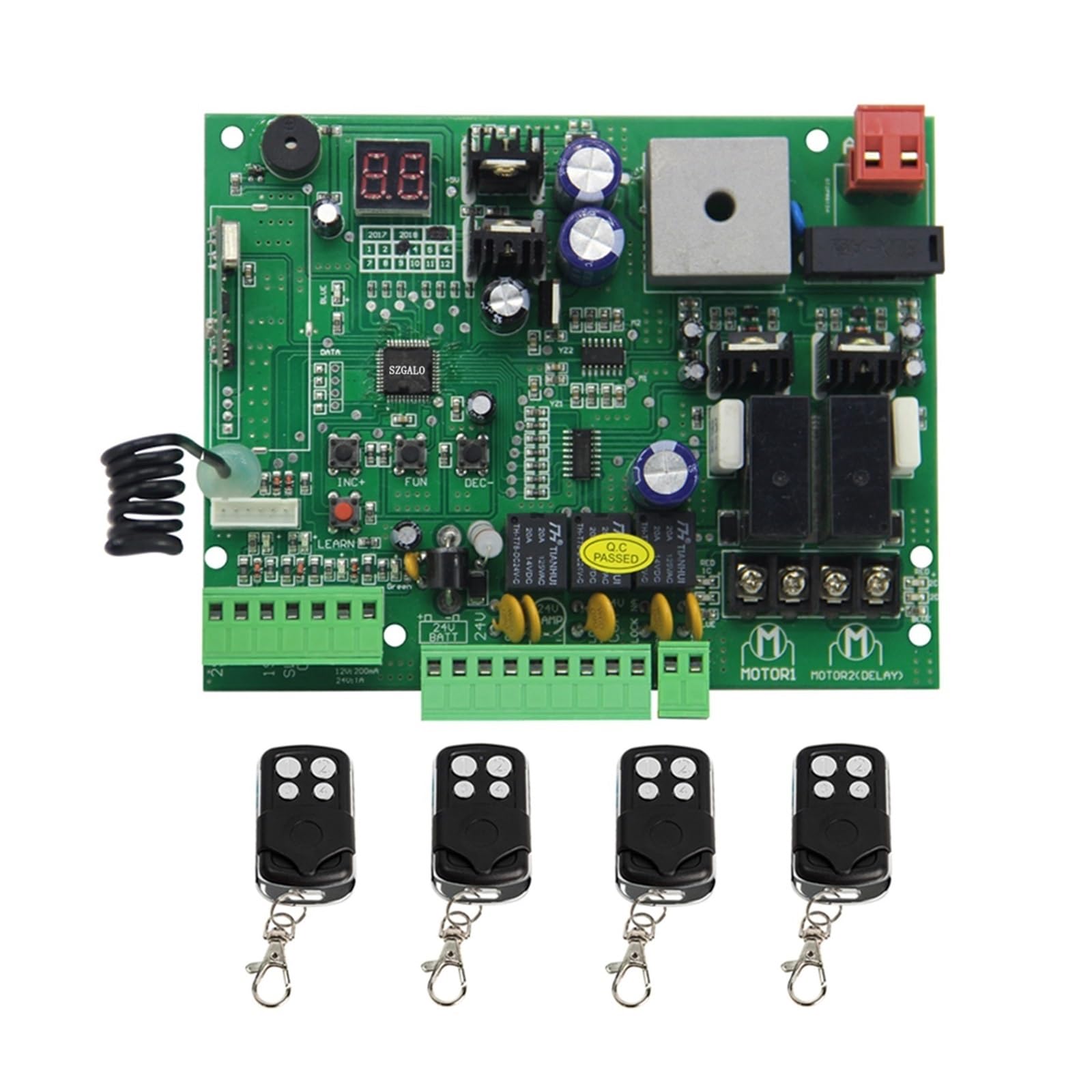 Scheda di controllo, Scheda PCB di tipo universale 12V/24V for pannello controllo automatico a doppio battente apricancello Smart Control Center for vialetto per apricancelli(2 remote 1 wifi)