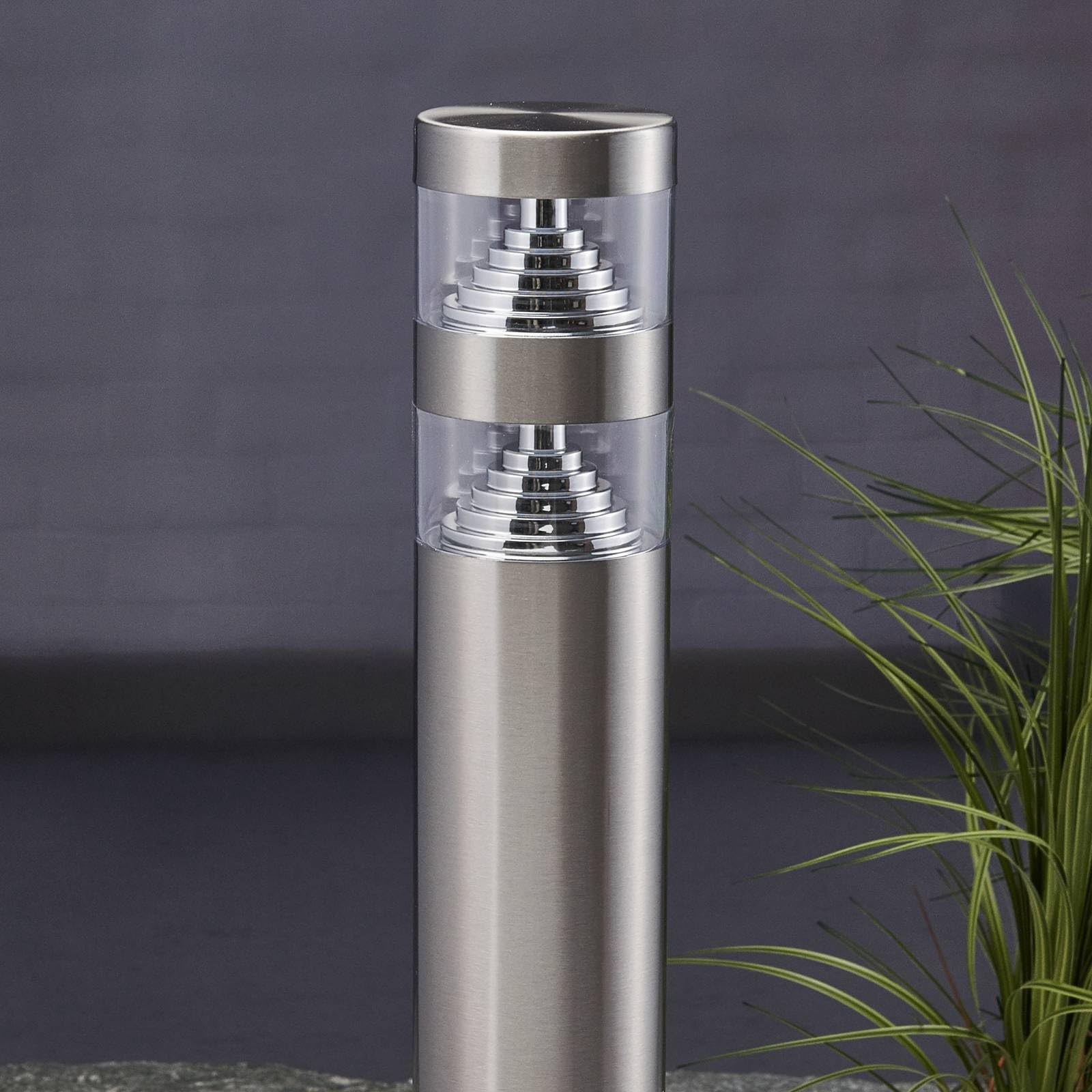 Lindby Lampada LED da esterni (Moderno) colore Grigio, in Acciaio Inox lampadina inclusa lampioncino paletto luminoso lampada viale lampione
