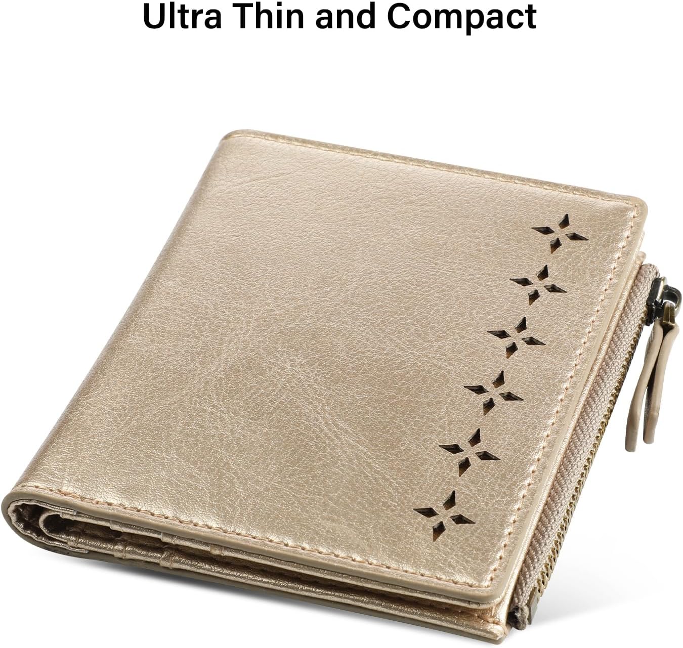 Lavemi Ultra Thin Small Compact Leather Womens Girls Wallets RFID Blocking Credit Card Holder for Women - Image 3