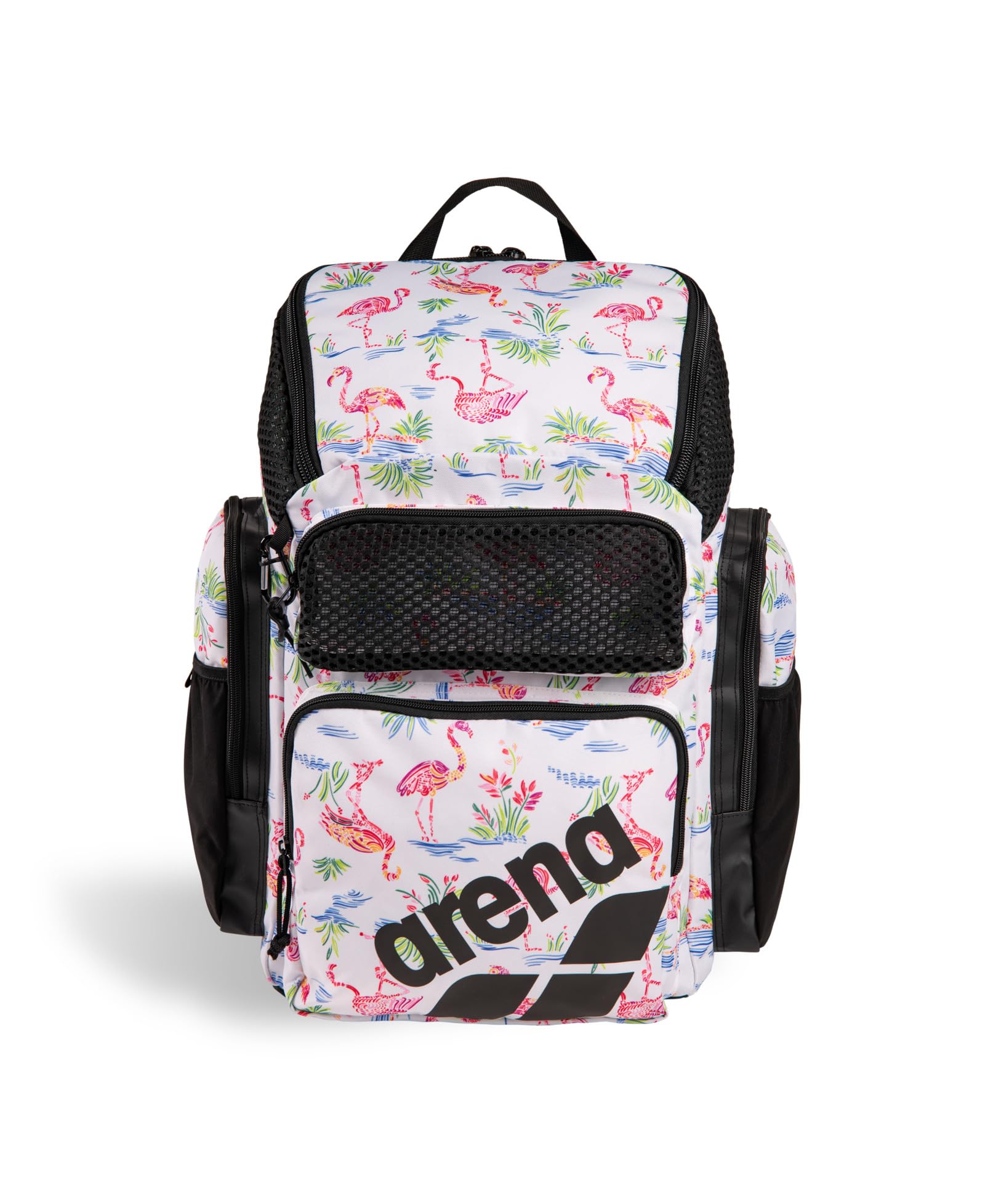 ARENA One Go Rucksack für Schwimmer, Athleten, Sport, Fitnessstudio, Multisport, Tagesrucksack, große Größe, Trainingsausrüstung, Schwimmtasche, 45 Liter, Flamingo