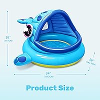 Vista 8 de JOYIN Piscina inflable para niños, tienda de campaña de piscina para bebés de ballena, piscina infantil para niños (54 x 56 x 28 pulgadas), piscina