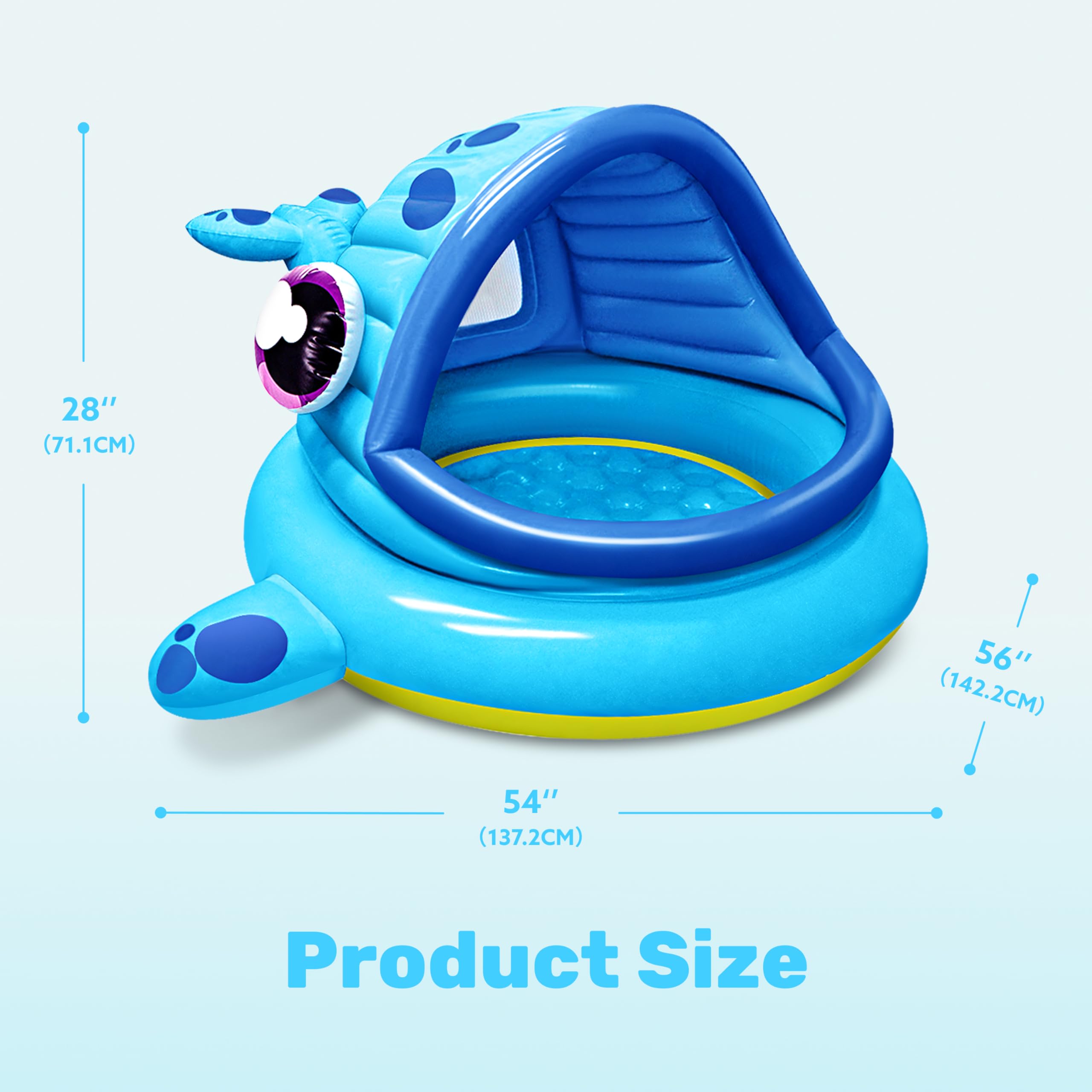 JOYIN Piscina Infantil Hinchable con Parasol para Niños 137 x 142 x 71cm Ballena Piscinas bebé Infantiles, Flotador de Natación Juguetes de Fiesta de natación