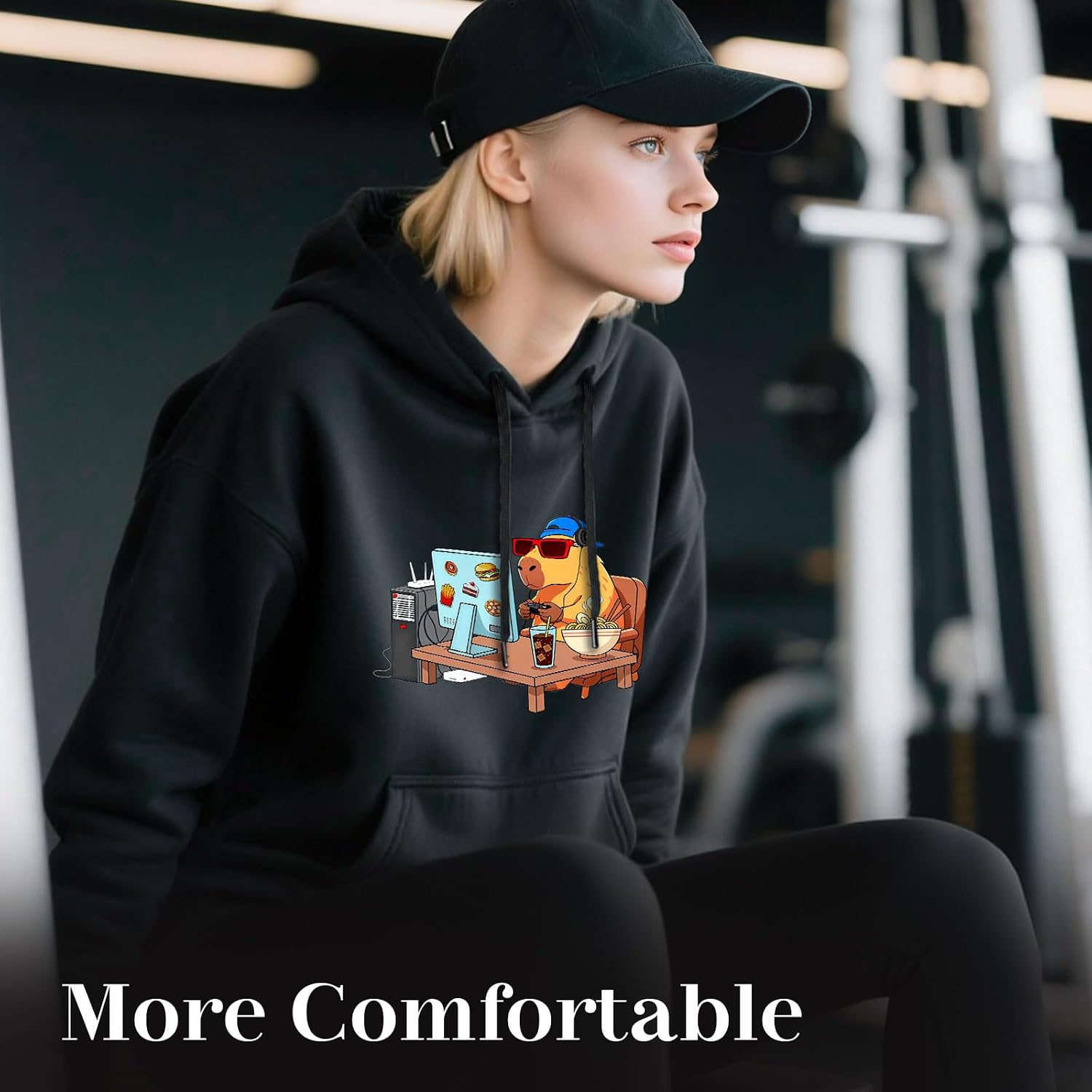 Graphic Hoodies for Men Women, Black Hoodie Men Women, Funny Novelty Pullover Hoodie, Sweatshirt Trendy Hoodies 2026 image 3