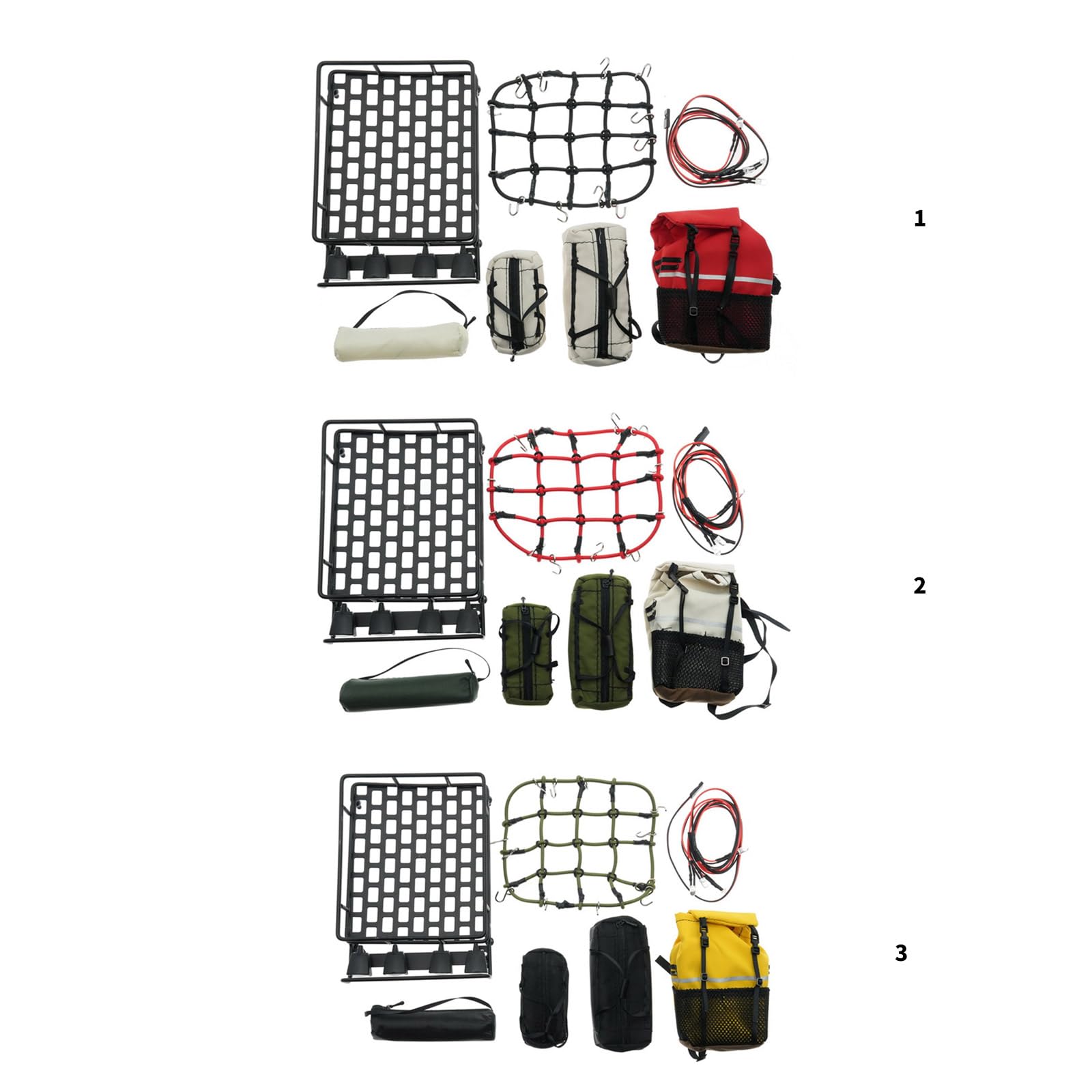 Porte-bagages 3 pièces avec sac gris clair, couleur 3, couleur 3