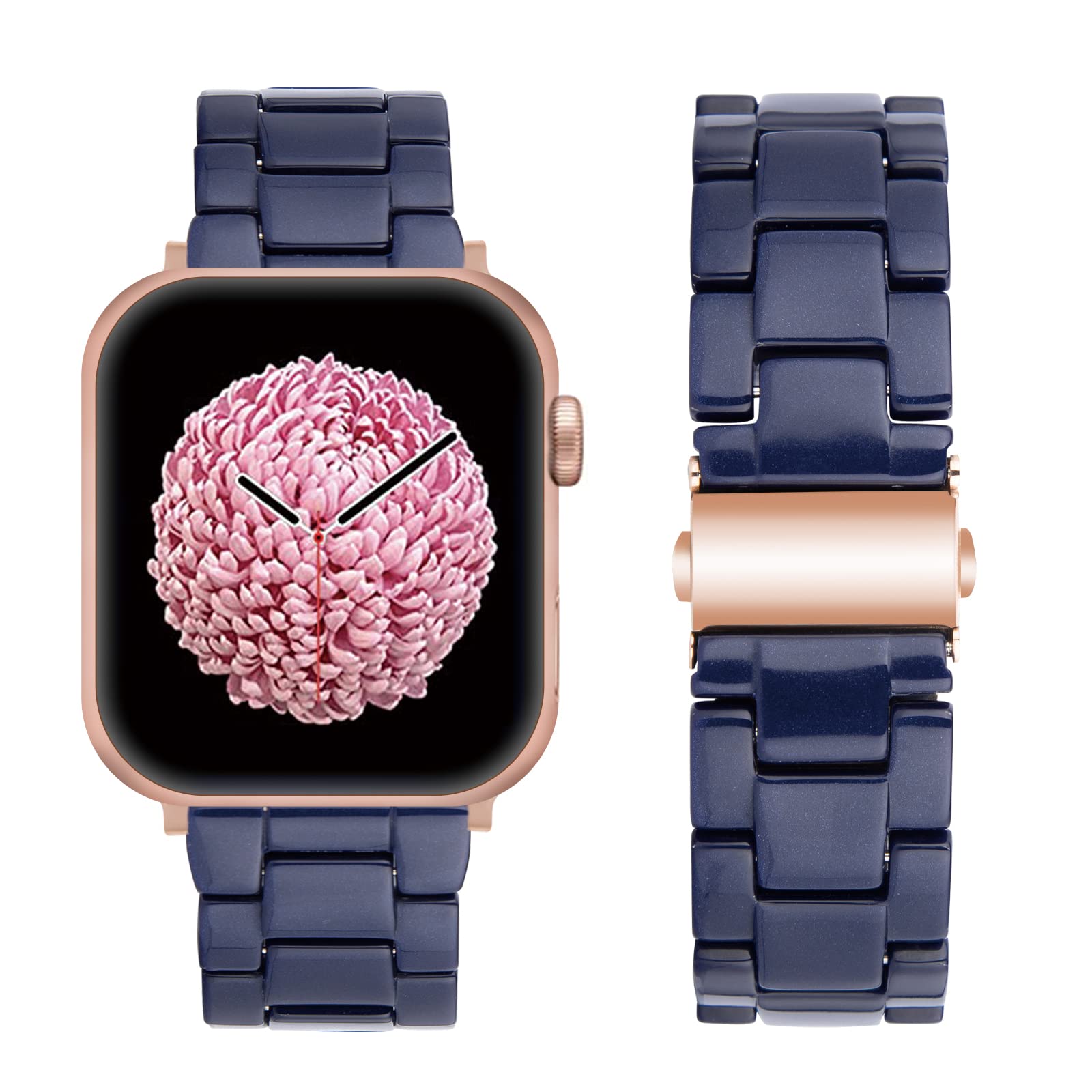SEURE Compatible con correa Apple Watch 38 mm 40 mm 41 mm 42 mm 44 mm 45 mm, mujeres hombres Watch Pulsera colorida de resina de repuesto con hebilla de acero inoxidable para Serie SE/8/7/6/5/4/3/2/1 — view 9