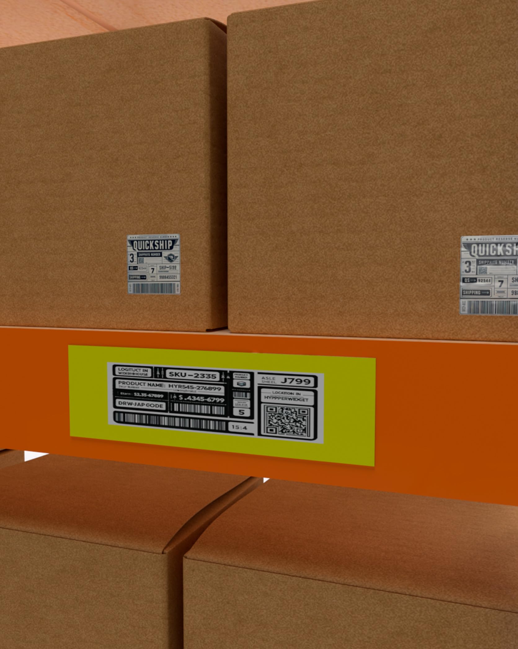Lot De 100 étiquettes Magnétiques Jaunes 60x200mm - Pour étagères Métalliques Et Tiroirs