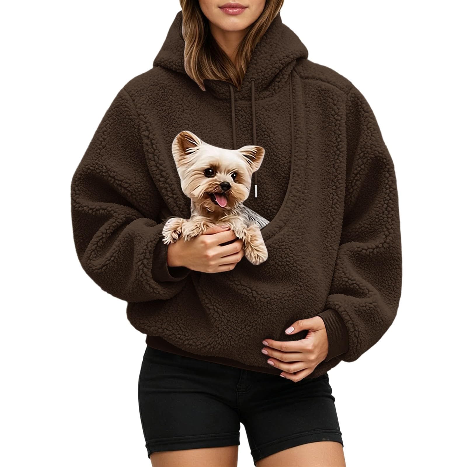 Pet Pouch Hoodie Oversized Pullover for Cats and Small Dogs