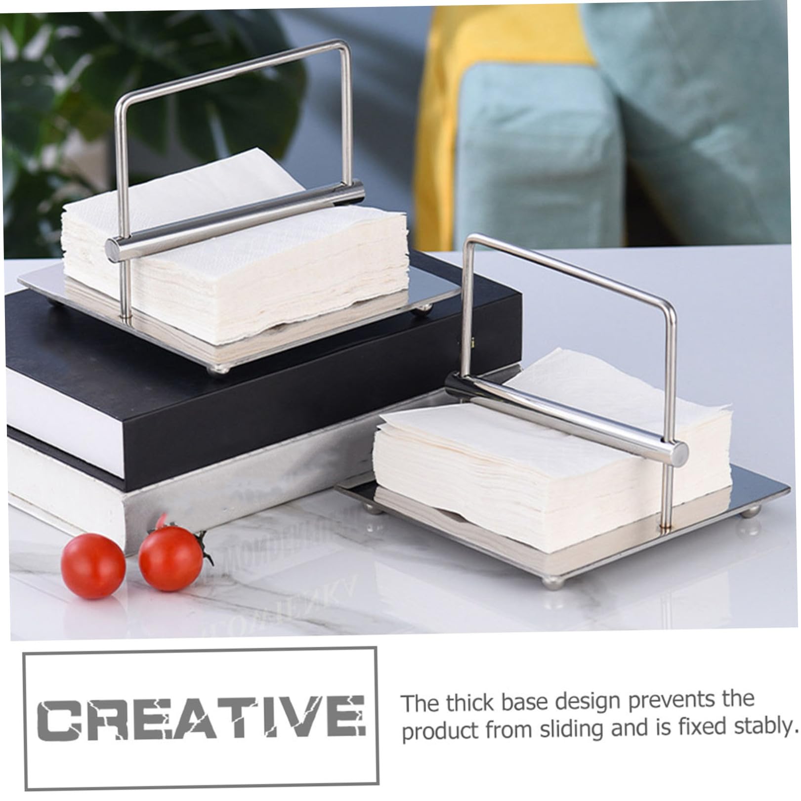 Toyvian Servilletero de Acero Inoxidable Moderno Soporte Conveniente para Toallas de Papel Hogar para Cocina Superficie Atractiva y Resistente al Desgaste