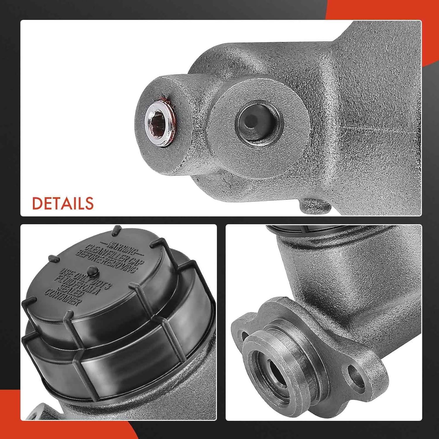A-Premium Brake Master Cylinder with Reservoir and Cap Compatible with Ford, Mercury and Edsel Vehicles- Mustang, Thunderbird, Victoria, Custom, Monterey, Villager -Replace# C0AZ2140B - 1 inch Bore