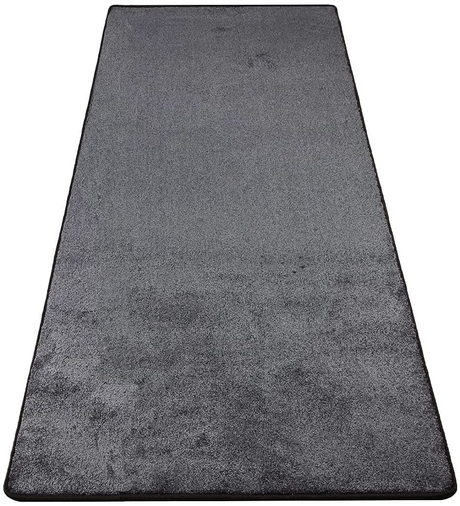 Sundae - Tappeti per letto in velluto, 3 pezzi, in 3 misure (larghezza: 67 cm, lunghezza: 1 x 250 cm + 2 x 140 cm, antracite)