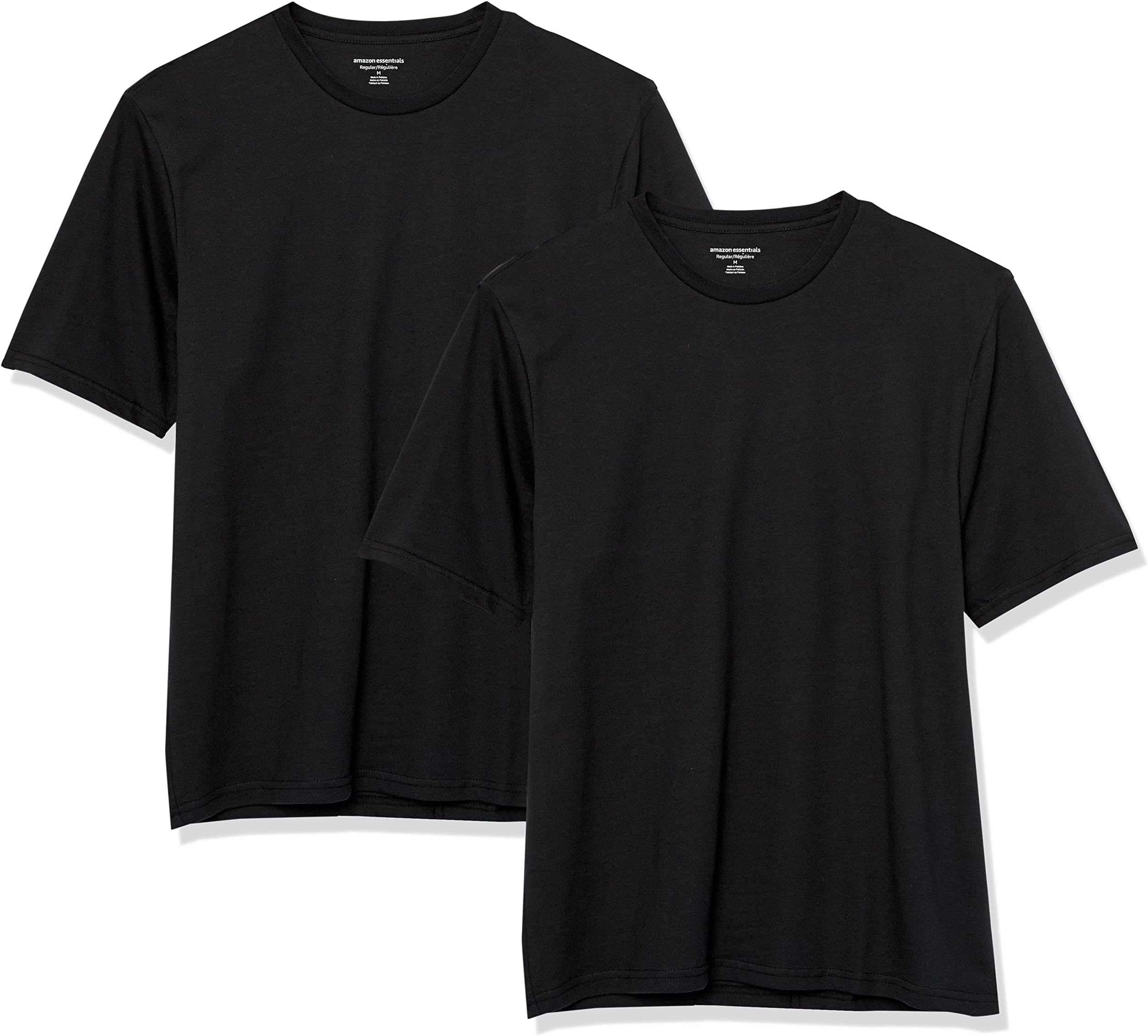 Amazon EssentialsMen's Regular-Fit Short-Sleeve Crewneck T-Shirt, Pack of 2