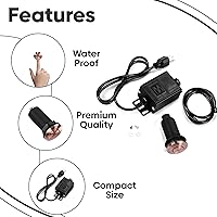 Vista 13 de 2.5" Long Single Outlet On/Off (Black) Air Switch Garbage Disposal Push Button with Cord, Kitchen Sink Top Switch, Garbage Disposal Kit for Waste