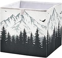 Vista 10 de Cesta de almacenamiento plegable de vaca Highland de 11 x 11 x 11 pulgadas, cubo de almacenamiento para decoración del hogar, cestas