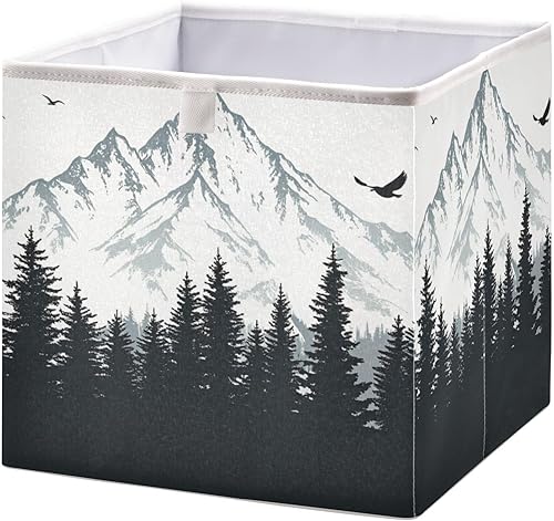 Miniatura 10 de Cesta de almacenamiento plegable de vaca Highland de 11 x 11 x 11 pulgadas, cubo de almacenamiento para decoración del hogar, cestas