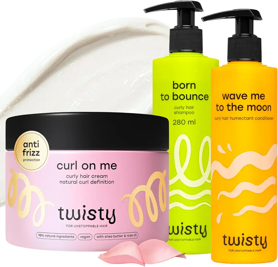 TWISTY Styling Lockencreme + Locken Shampoo Für Lockiges Haar + Conditioner Locken Spülung