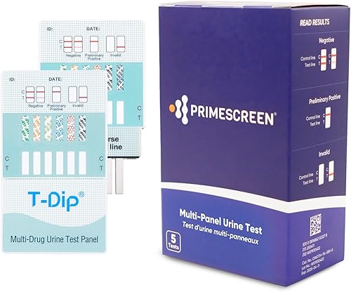 Prime Screen Prueba de orina de 12 paneles (AMP, BAR, BZO, COC, mAMP, MDMA, MOPOPI 300, MTD, OXY, PCP, TCA, THC) - WDOA-7125 paquete de 5