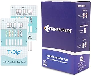 Prime Screen 12 Panel Urine Test (AMP,BAR,BZO,COC,mAMP,MDMA,MOP/OPI 300,MTD,OXY,PCP,TCA,THC) - WDOA-7125 [5 Pack]
