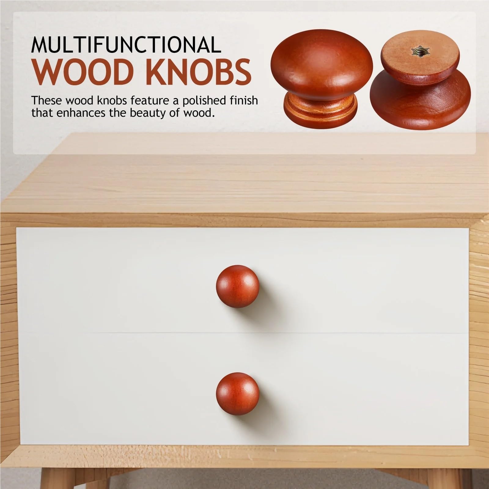 20 pezzi pomelli in legno maniglie rotonde lisce lucide for mobili da cucina cassettiera cassetti guardaroba manopole for in Per Porte Armadietti Cassetti