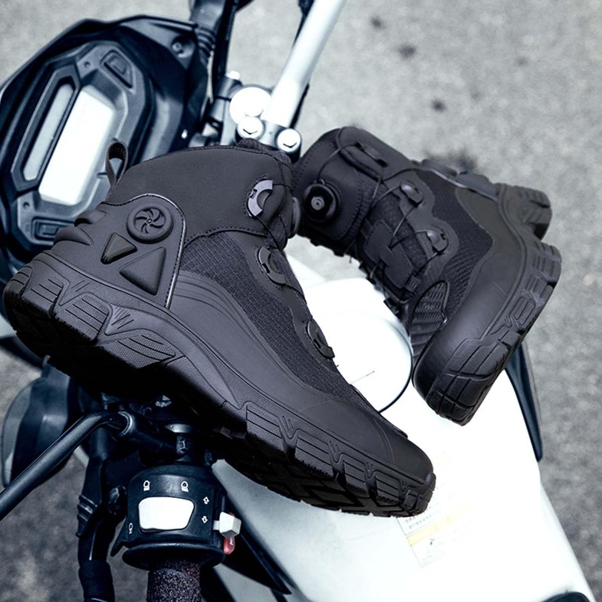 Scarpe da Moto per Uomo e Donna Stivali Motociclisti Resistenti e Comode Scarpe da Equitazione Stradale con Supporto alla Caviglia